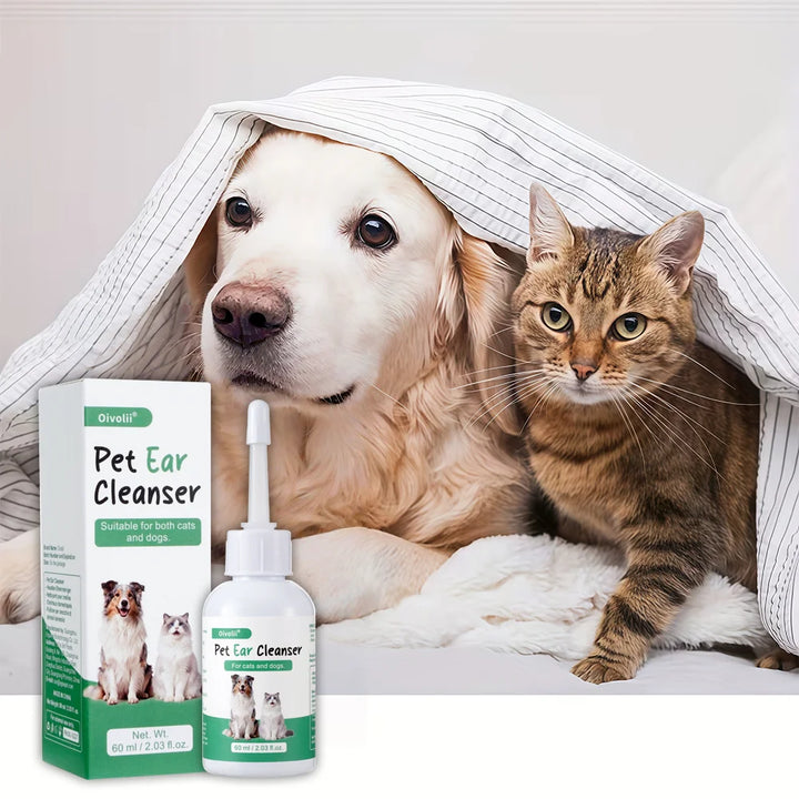 Ear Wash Cleaner Drops for Dogs Cats - Gentle Wax Remover, Ear Hygiene Care