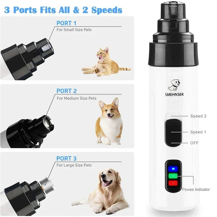 Dog Nail Grinders Painless USB Charging  Rechargeable Pet Nail Clipper
