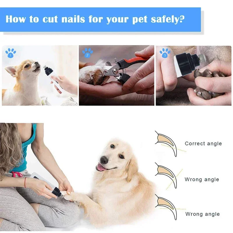 Dog Nail Grinders Painless USB Charging  Rechargeable Pet Nail Clipper