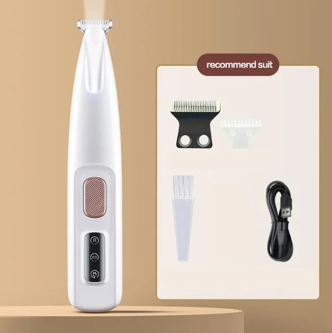 Dog Paw Trimmer with LED Light, Waterproof Hair Trimmer -Dog Clippers