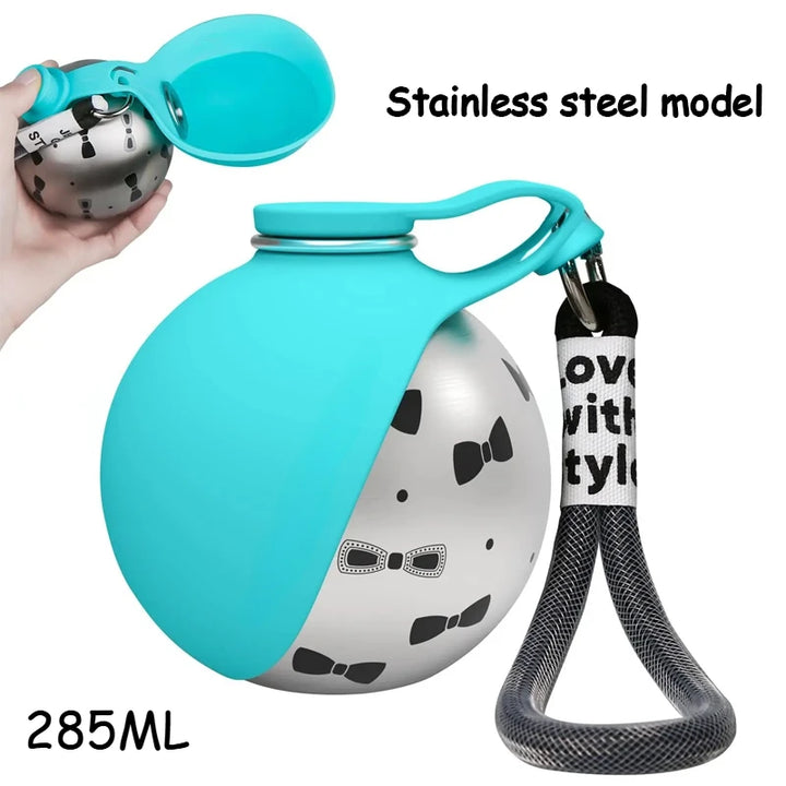 Dog Travel Water Bottle-Stainless Steel & Silicon - Leak-Proof & Compact