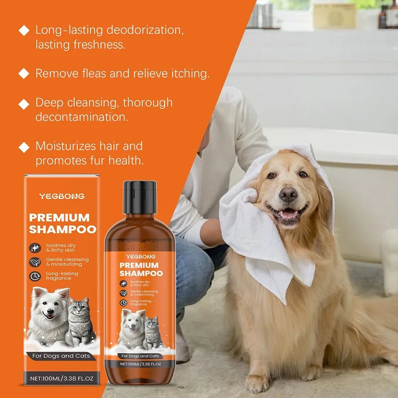 Shampoo for Dogs & Cats- Removes Odor & Itch Tangle
