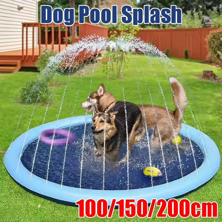 Non-Slip Splash Pad 100/150/200cm for Kids Dogs Thickened Pet Wading Pool Mat Durable Summer Outdoor Water Play Mat