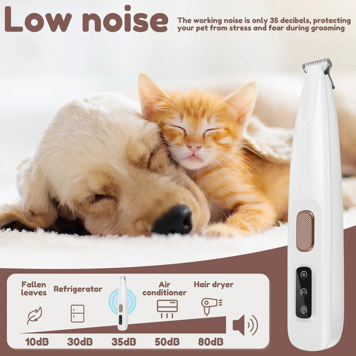 Dog Paw Trimmer with LED Light, Waterproof Hair Trimmer -Dog Clippers