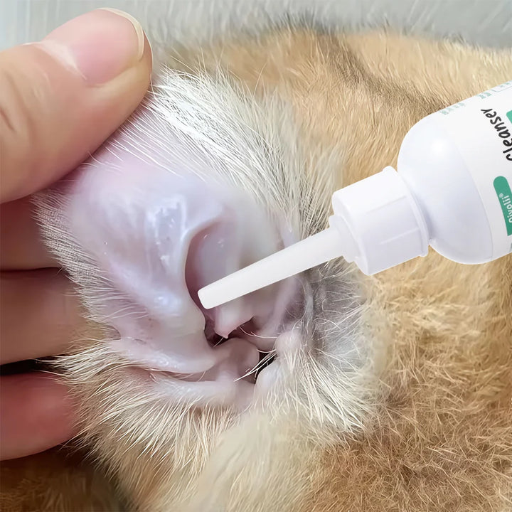 Ear Wash Cleaner Drops for Dogs Cats - Gentle Wax Remover, Ear Hygiene Care