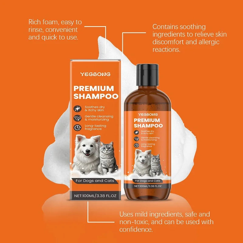 Shampoo for Dogs & Cats- Removes Odor & Itch Tangle