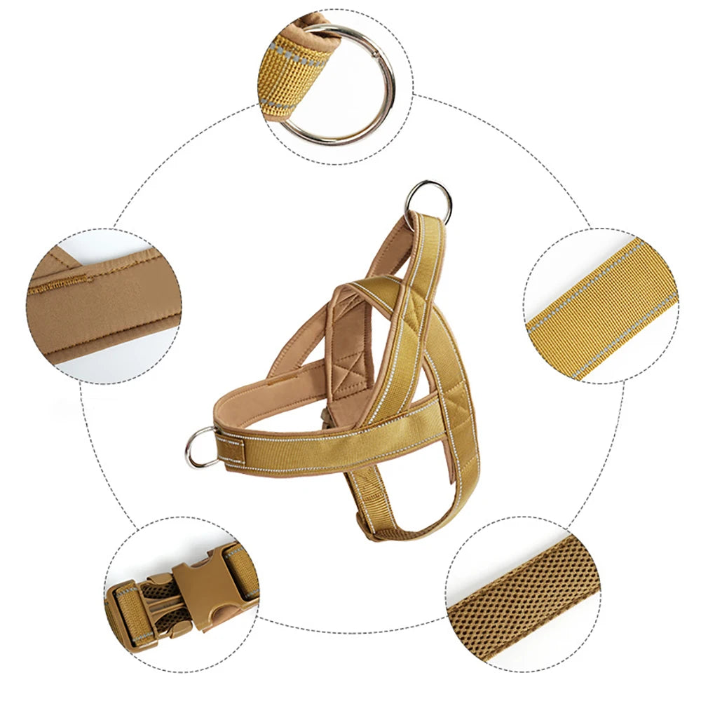 Tactical Anti-Pull Dog Harness - 1000D Nylon Adjustable for Large Dogs