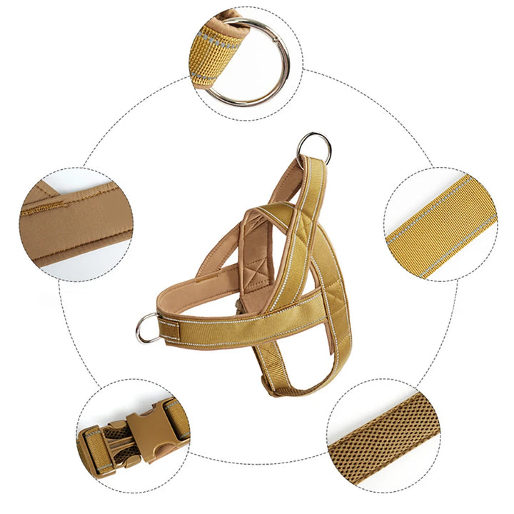 Tactical Anti-Pull Dog Harness - 1000D Nylon Adjustable for Large Dogs