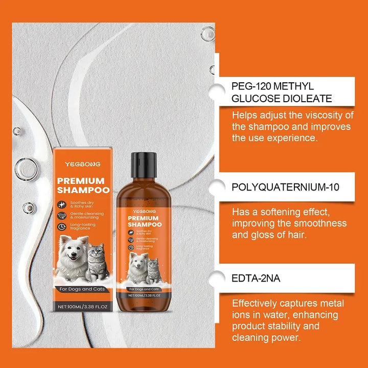 Shampoo for Dogs & Cats- Removes Odor & Itch Tangle