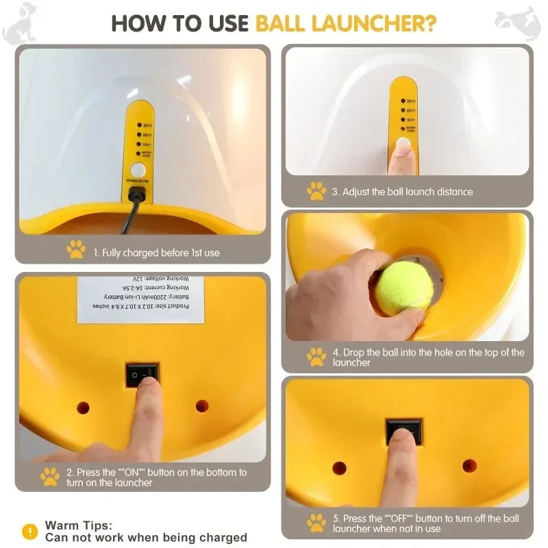 Automatic Dog Ball Throwing Machine, Rechargable. USB Charging