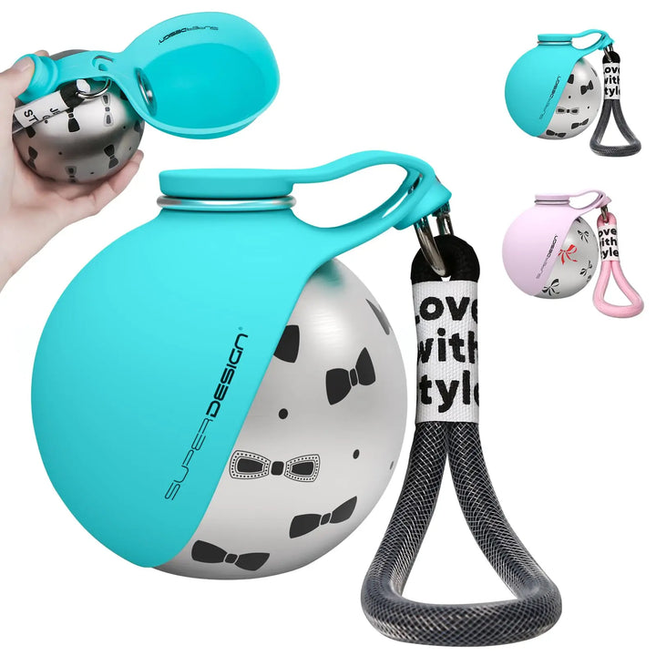 Dog Travel Water Bottle-Stainless Steel & Silicon - Leak-Proof & Compact