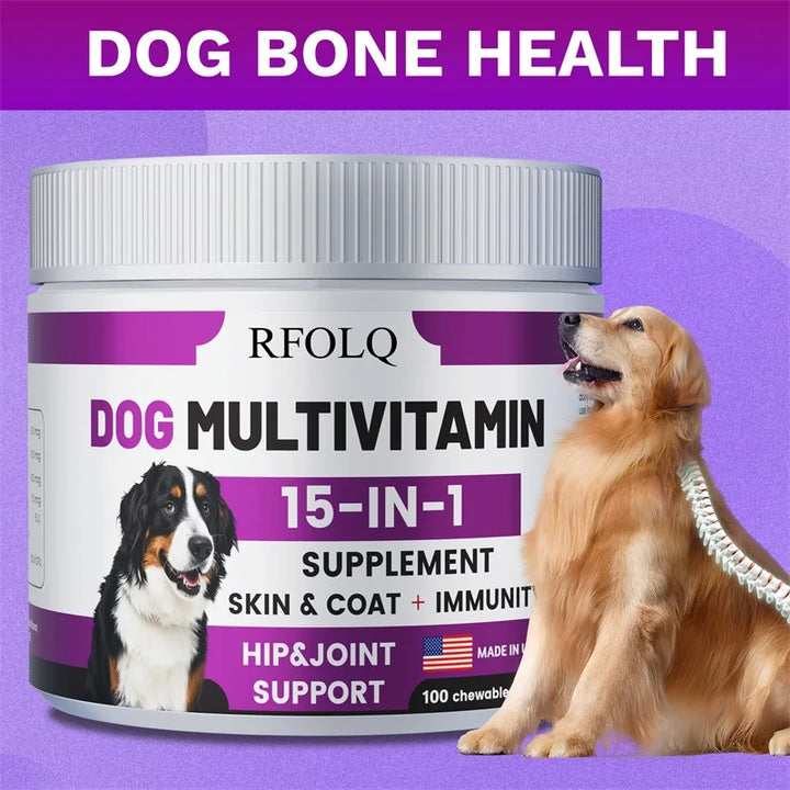 Dog Multivitamin - For Healthy Skin and Coat, Supports Joint Health