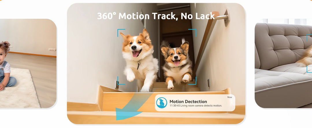 BoyKeep Pet Camera 2K, 360° Indoor Security Dog Camera with Phone App