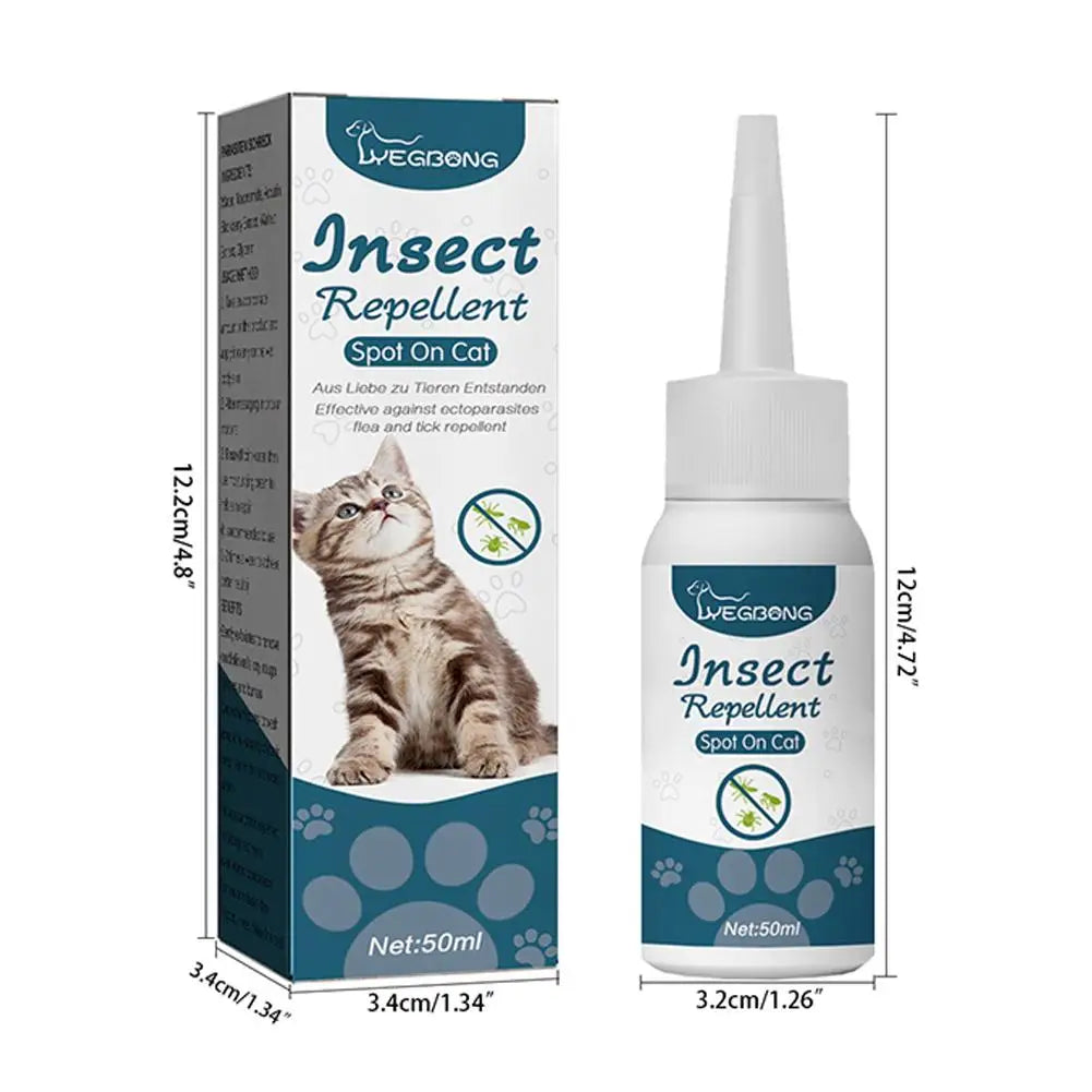 Pet Flea Killer Drops Anti Fleas Cats Ticks Lice Mite Removal Relieve Itching Dogs Ringworm Treatment Pet Insect Removal Drops
