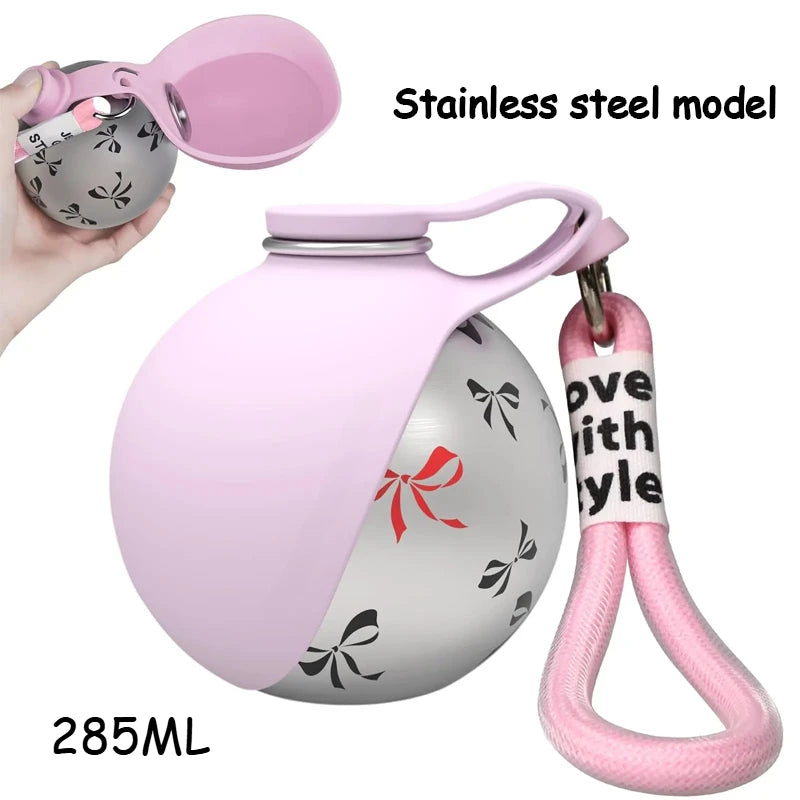 Dog Travel Water Bottle-Stainless Steel & Silicon - Leak-Proof & Compact