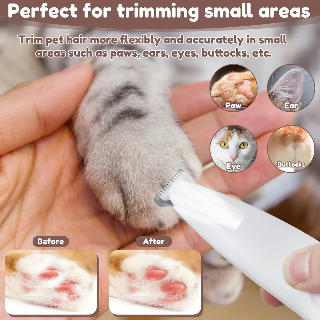 Dog Paw Trimmer with LED Light, Waterproof Hair Trimmer -Dog Clippers