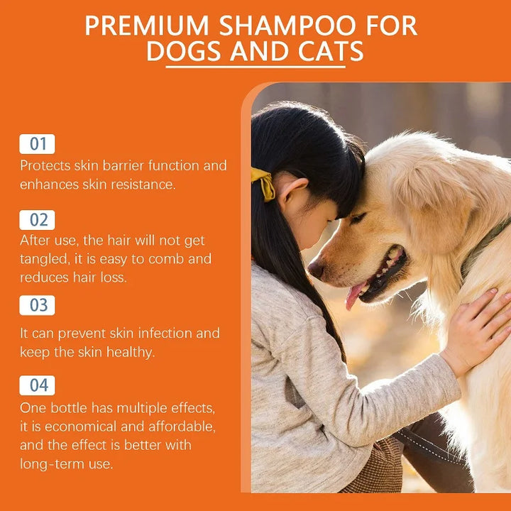 Shampoo for Dogs & Cats- Removes Odor & Itch Tangle