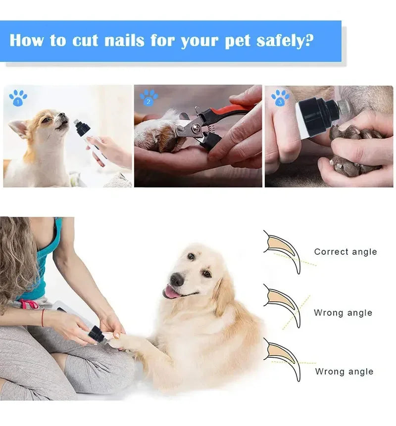 Dog Nail Grinders Painless USB Charging  Rechargeable Pet Nail Clipper