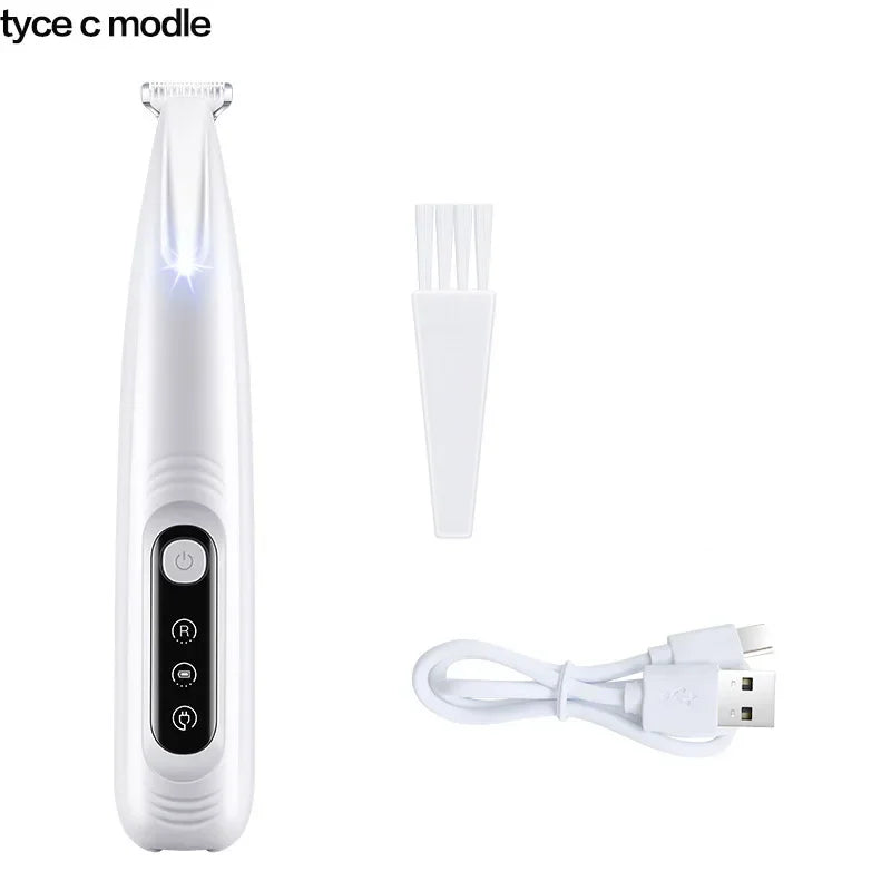 Dog Paw Trimmer with LED Light, Waterproof Hair Trimmer -Dog Clippers