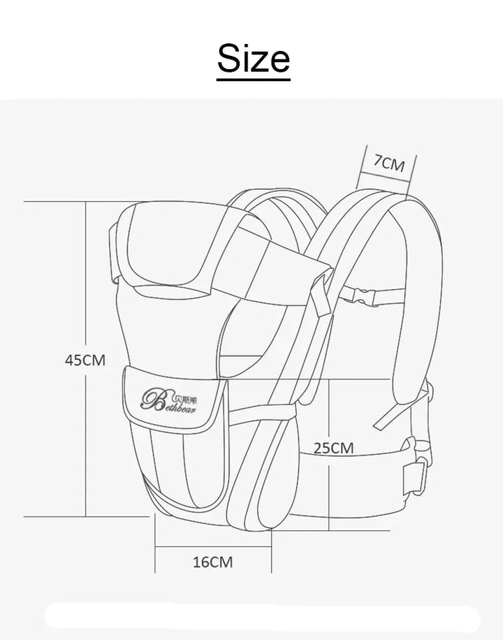 Dajinbear-Baby Sling Carrier, 4-in-1 Ergonomic Baby Backpack Carrier, Easily Adjustable Baby Carrier Newborn to Toddler