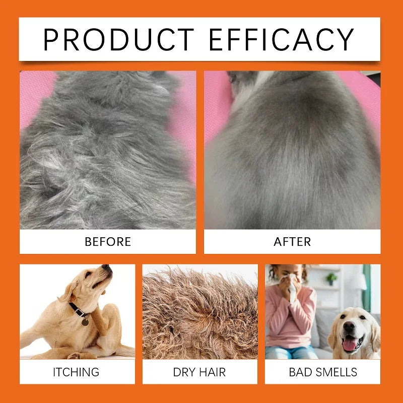 Shampoo for Dogs & Cats- Removes Odor & Itch Tangle
