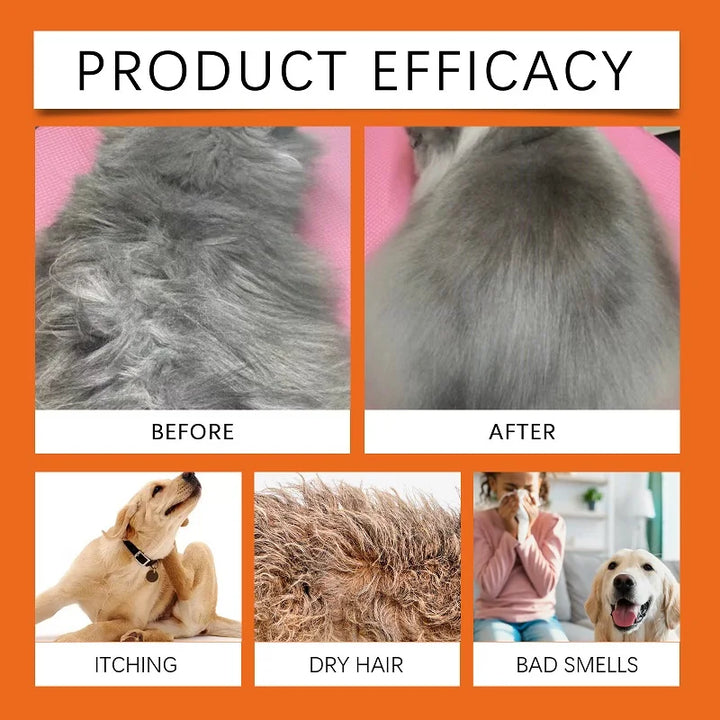 Shampoo for Dogs & Cats- Removes Odor & Itch Tangle