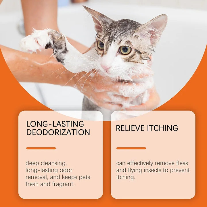 Shampoo for Dogs & Cats- Removes Odor & Itch Tangle