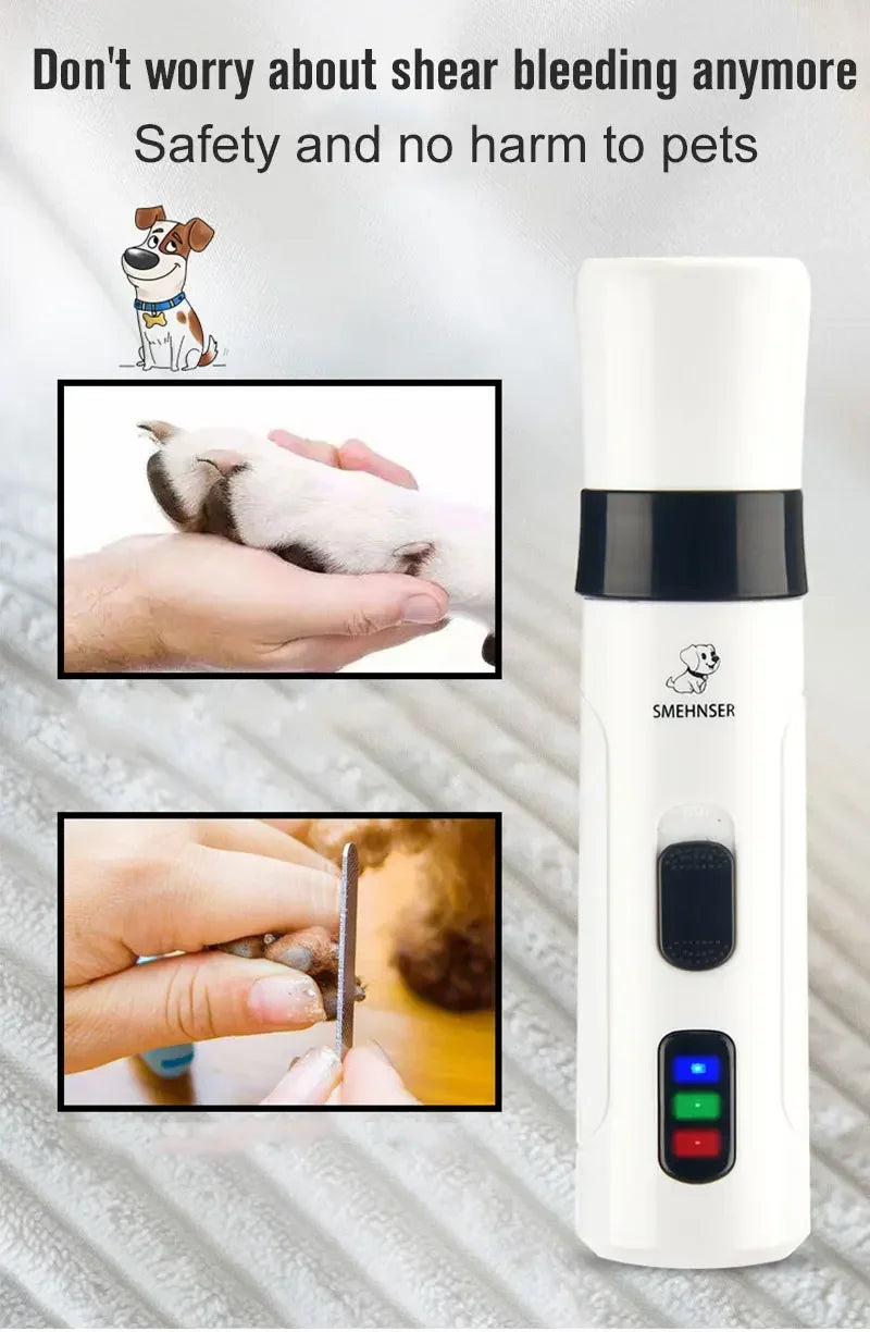 Dog Nail Grinders Painless USB Charging  Rechargeable Pet Nail Clipper